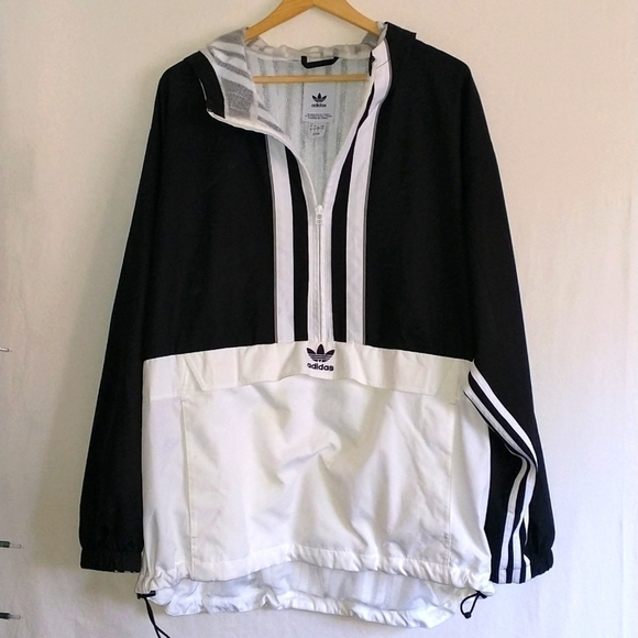Adidas Pullover Hoodie Jacket Outerwear Mens Black and White Size Large - Picture 12 of 12